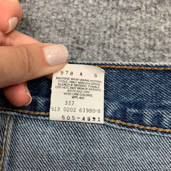 Vintage Levis 505 Jeans Mens 38 Blue Regular Fit Straight Denim High Rise 2002 - Picture 7 of 14